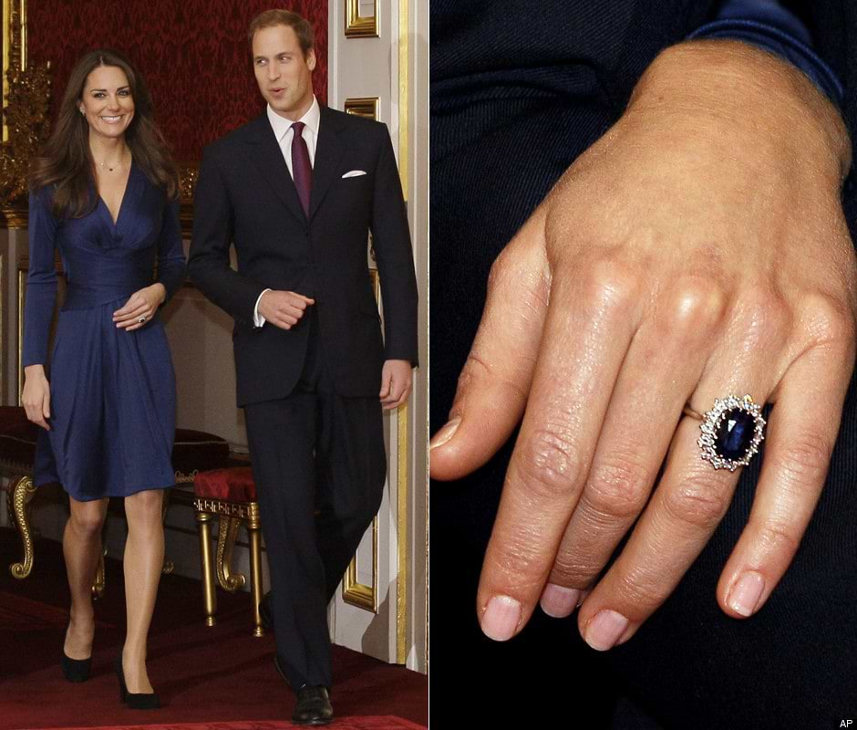 Kate and William with the famous sapphire ring