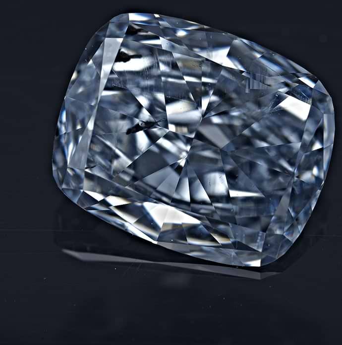 fancy intense blue, cushion shaped diamonds