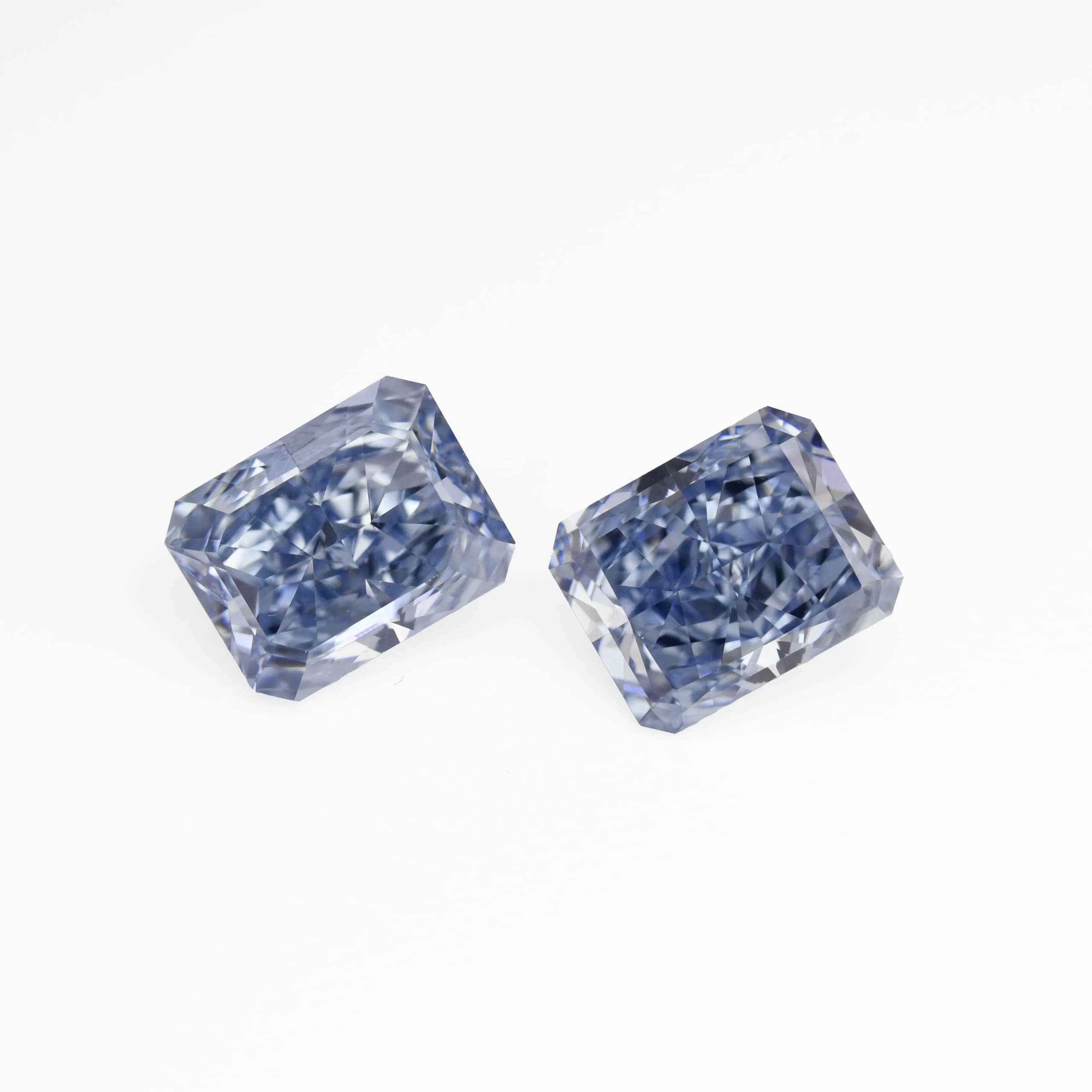 LEIBISH pair of vivid blue radiant 1.39 Ct and 1.40-  VVS -VS