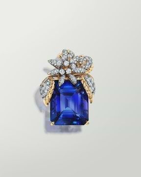 JeanSchlumberger by Tiffany Four Leaves brooch in 18k gold and platinum with a tanzanite of over 41 carats and diamonds