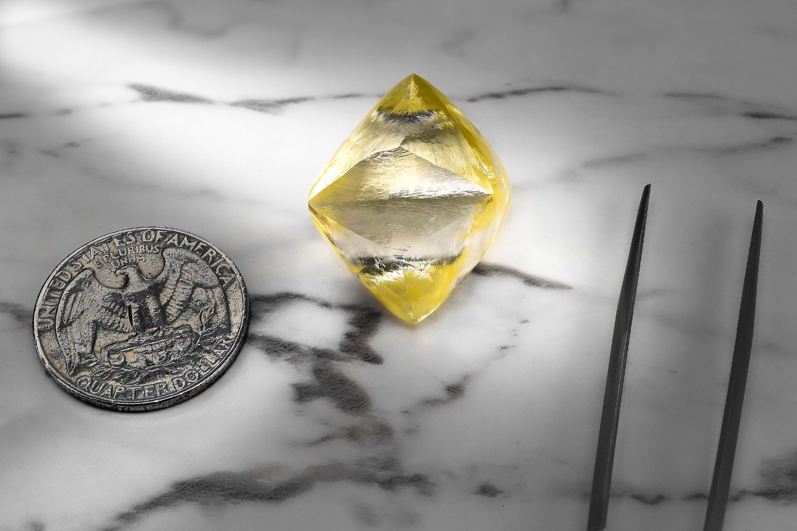 LEIBISH 92 carat Vivid Yellow rough diamond