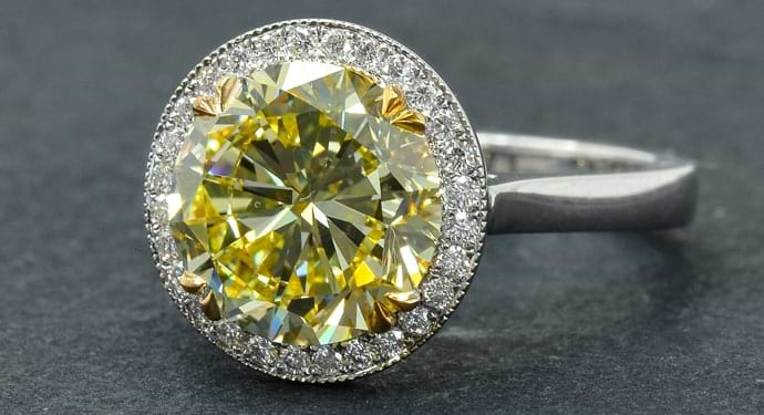 Yellow diamond engagement ring