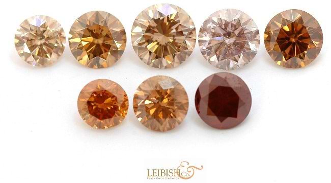 Collection of Round Shaped Brown Diamonds