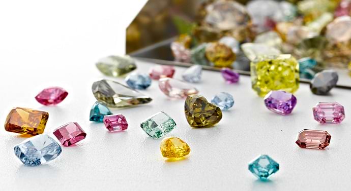 Collections of natural fancy color diamonds