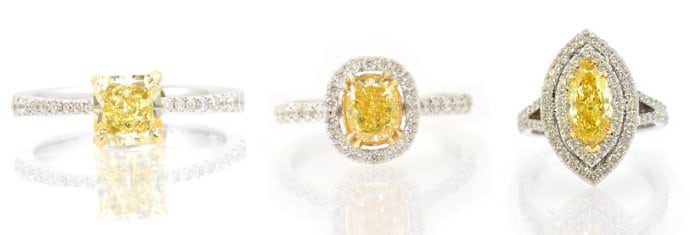 Fancy Intense Yellow Diamond Rings