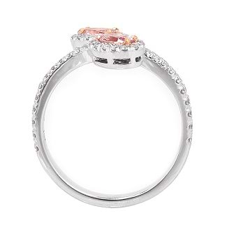 Fancy Pink Diamond Cross Over Ring