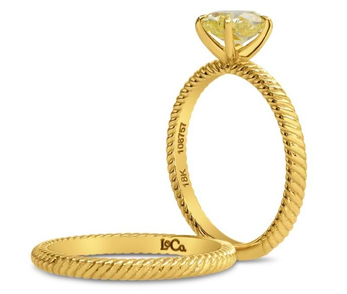 Fancy Intense Yellow Oval Engagement & Wedding Ring Set