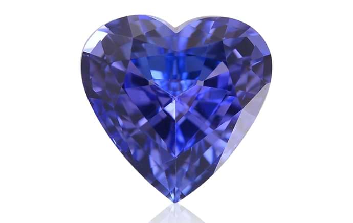 2.58 carat, Violet, Tanzanite, Heart Shape