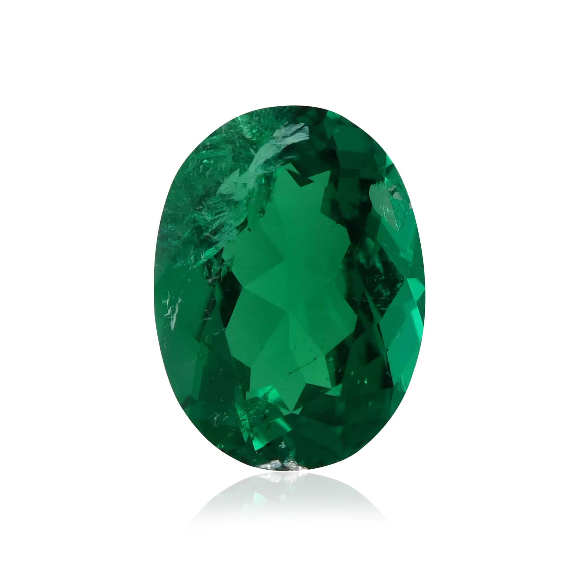 1.45 carat, Green, COLOMBIAN Muzo Emerald, Oval Shape, No Oil, AGL & MUZO
