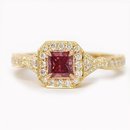 0.52ct Radiant Fancy Purplish Red Diamond Ring