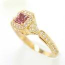 0.52ct Radiant Fancy Purplish Red Diamond Ring