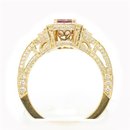 0.52ct Radiant Fancy Purplish Red Diamond Ring