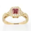 0.52ct Radiant Fancy Purplish Red Diamond Ring