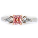 0.61ct Emerald Fancy Intense Purplish Pink Diamond Ring