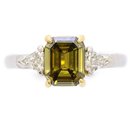 1.31ct Emerald Chameleon Diamond Ring