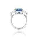 5.68 Carat, Oval Tanzanite and Triangle Diamond Ring