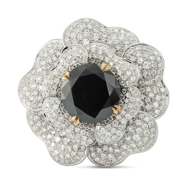 3.21 Carat, Fancy Light Pinkish Brown Flower Ring