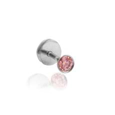 0.07 Carat, Fancy Intense Pink Diamond and Platinum Nose Ring
