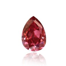 Roter Diamant, Birnenform, SI2, in Fancy-Rot mit leichtem Purpureinschlag (Fancy Purplish Red), mit 0,18 Karat