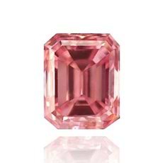 Diamant, Smaragdform, in Fancy-ntensiv-Pink, mit 0,19 Karat