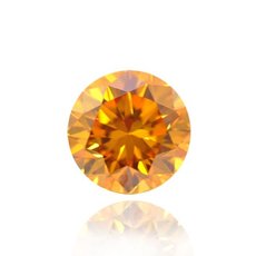 0.25 Carat, Fancy Vivid Yellow Orange Diamond, Round, VS2