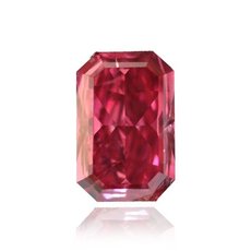 Roter Diamant, Radiantform, SI2, in Fancy-Rot mit leichtem Purpureinschlag (Fancy Purplish Red), mit 0,34 Karat