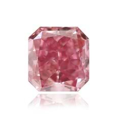 Diamant, Radiantform, SI1, in Fancy-Leuchtend-Pink mit leichtem Purpureinschlag (Fancy Vivid Purplish Pink) mit 0,36 Karat
