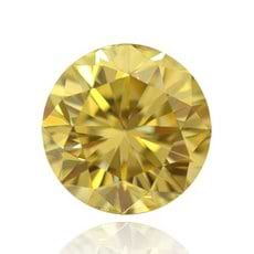 2.00 Carat, Fancy Intense Yellow Diamond, Round, IF