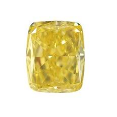2.37 Carat, Fancy Intense Yellow Diamond, Cushion, IF