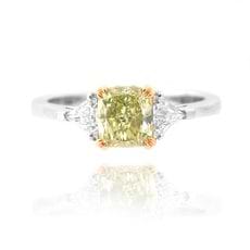 green diamond accent triangles diamond engagement ring