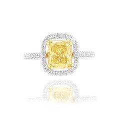 yellow diamond white gold halo engagment ring
