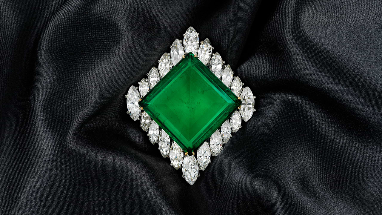 The Aga Khan emerald brooch 