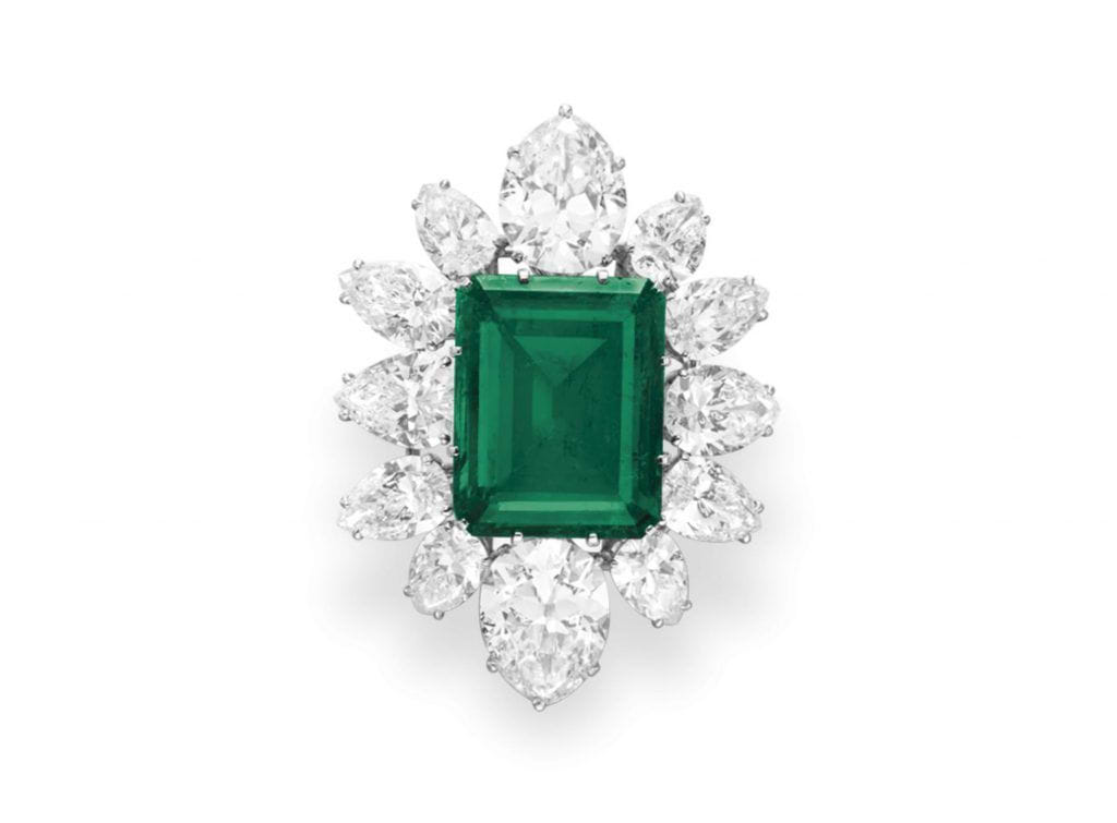 The Bulgari emerald and diamond brooch once owned by Elizabeth Taylor