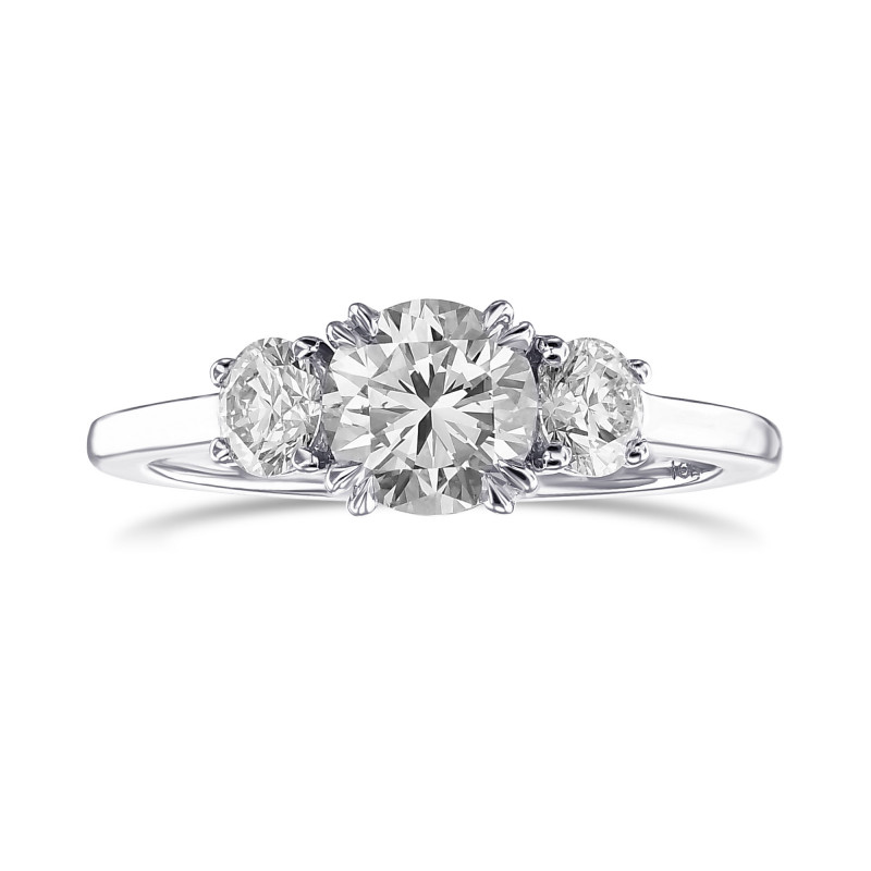 LEIBISH Round White Diamond 3 Stones Engagement Ring