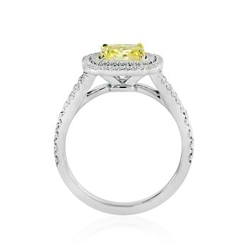 Radiant Fancy Vivid Yellow Halo Ring
