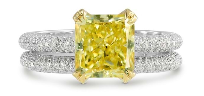 A yellow diamond wedding set from Leibish