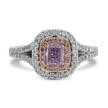 Fancy Intense Pink Purple Radiant Diamond Ring, SKU 154699 (1.06Ct TW)