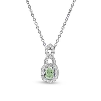 Fancy Green Cushion Diamond Pendant, SKU 168019 (0.43Ct TW)