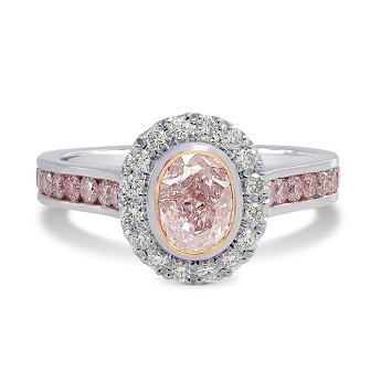 Fancy Light Pink Oval Diamond Halo Ring, SKU 173377 (1.1Ct TW)
