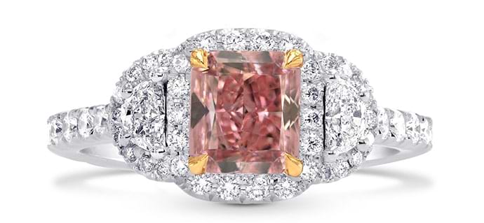 Fancy Intense Pink Radiant Diamond Ring (1.76Ct TW)