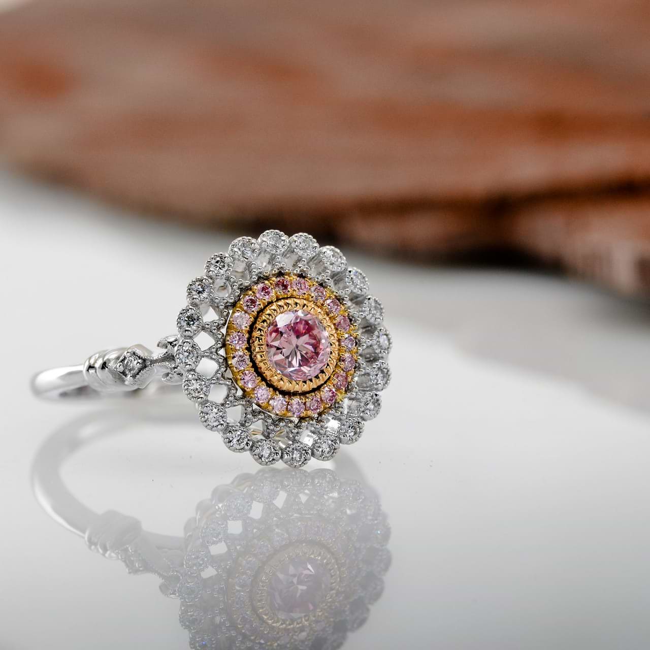 Argyle Fancy Intense Purplish Pink Diamond Ring 