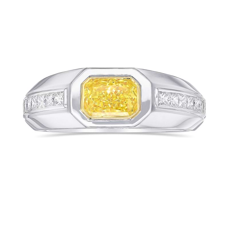 LEIBISH Fancy Yellow Radiant Diamond Men's Ring