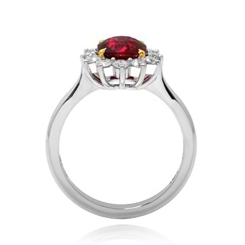 A Red Natural unheated Ruby and Diamond Ring, SKU 70382 (0.46Ct TW)