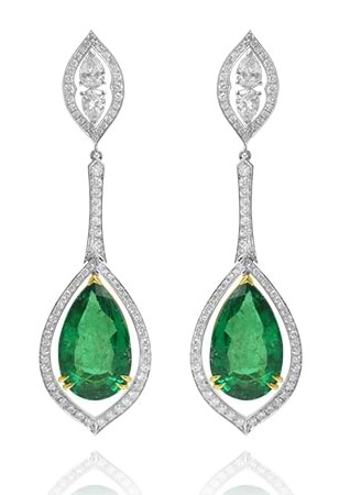 LEIBISH Emerald Diamond Earrings