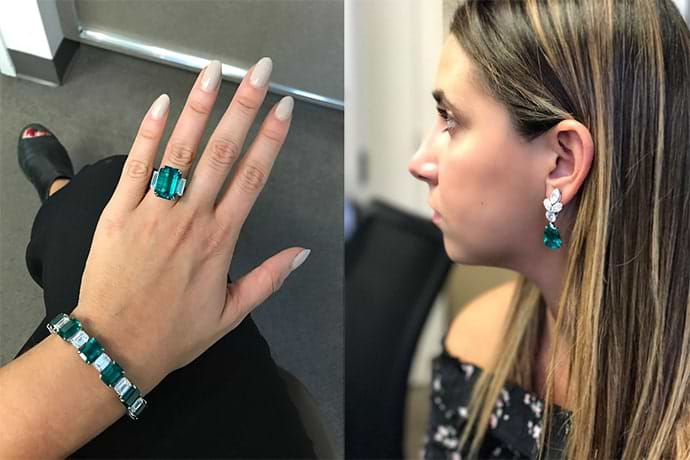 Leibish fine Emerald Jewelry Pieces