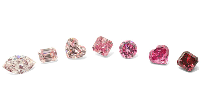 A collection of LEIBISH natural pink diamonds