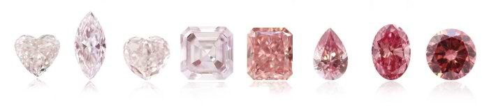 Farbskala pinkfarbener Diamanten