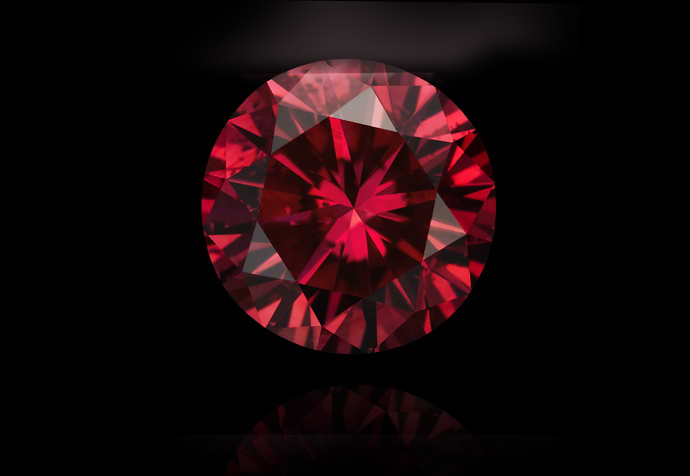 a Leibish fancy red round shaped diamond