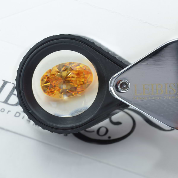 LEIBISH Natural Orange Diamond in Loupe