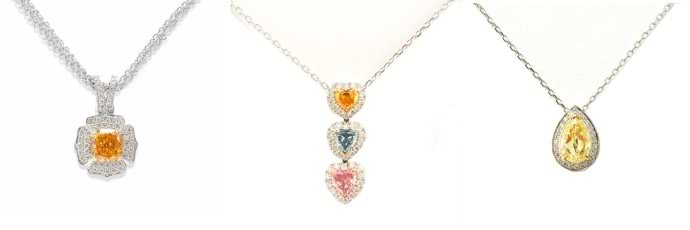 Various Color Diamond Pendants